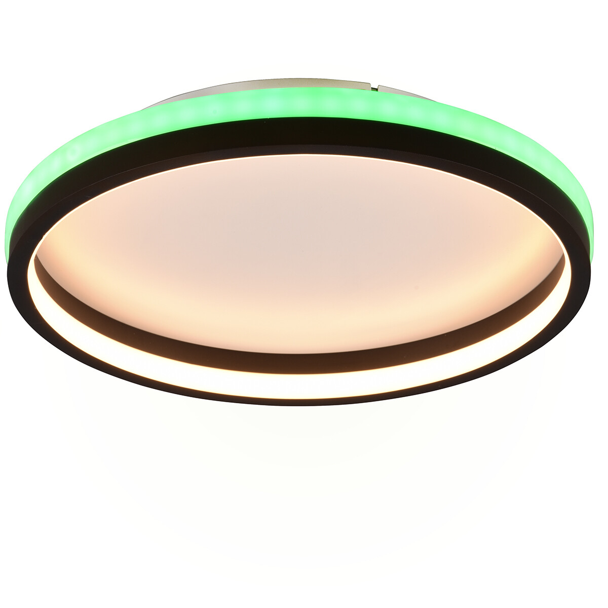 Plafonnier LED - Éclairage de Plafond - Trion Kio - 18W - RGBW - Dimmable - Couleur Ajustable - Télécommande - Rond - Noir Mat - Métal