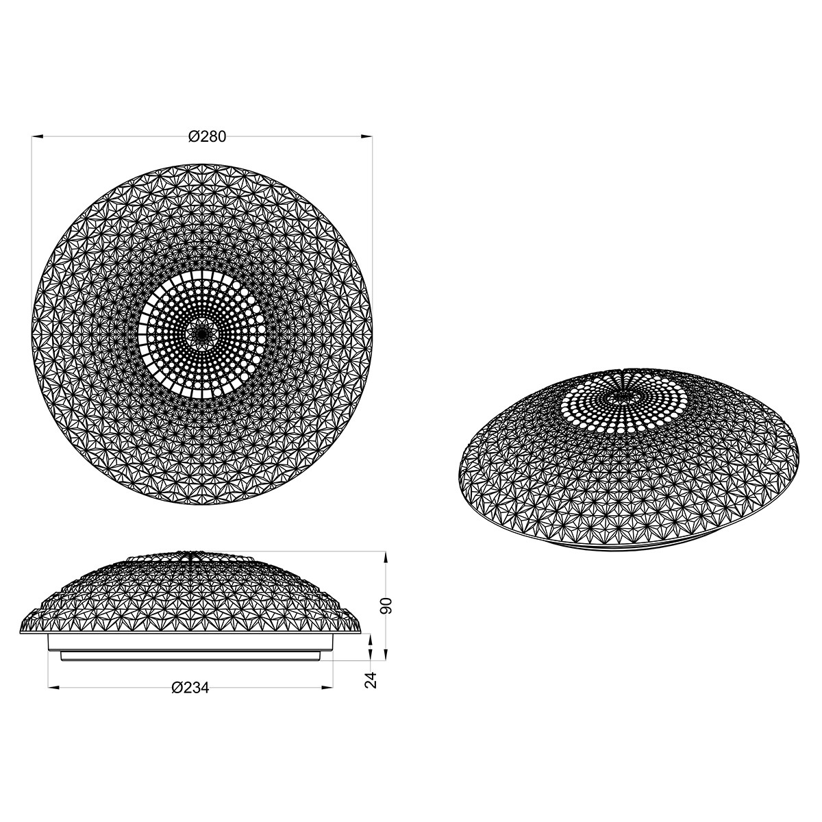 Plafonnier LED - Éclairage de Plafond - Trion Komino - 12W - Blanc Chaud 3000K - Rond - Mat Blanc - Aluminium