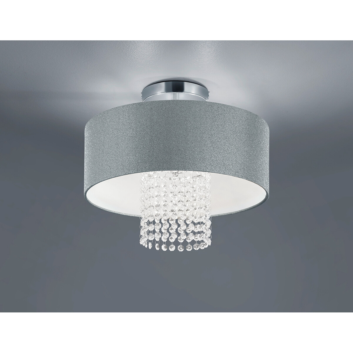 Plafonnier LED - Éclairage de Plafond - Trion Kong - Douille E14 - Rond - Mat Argent - Aluminium