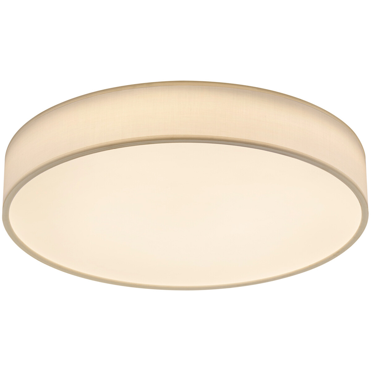 Plafonnier LED - Éclairage de Plafond - Trion Lanago - 42W - Couleur de lumière ajustable - Télécommande - Dimmable - Rond - Mat Blanc - Textile