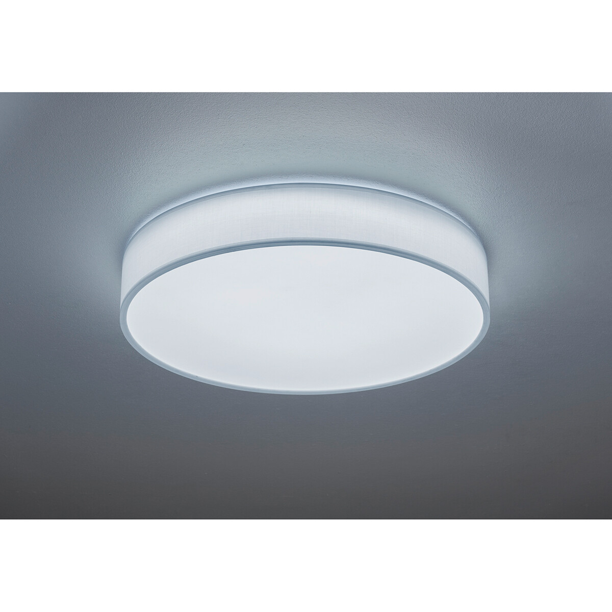 Plafonnier LED - Éclairage de Plafond - Trion Lanago - 42W - Couleur de lumière ajustable - Télécommande - Dimmable - Rond - Mat Blanc - Textile