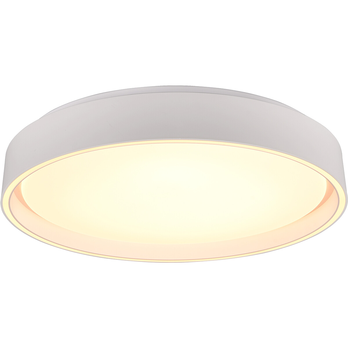 Plafonnier LED - Éclairage de plafond - Trion Lesi - 24W - Dimmable - Couleur ajustable - Télécommande - Rond - Blanc mat - Plastique