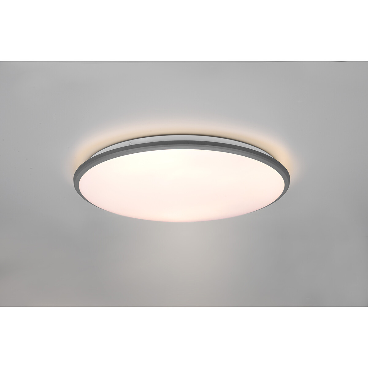 Plafonnier LED - Éclairage de Plafond - Trion Lombis - 34W - Blanc Chaud 3000K - Dimmable - Rond - Mat Titane - Plastique