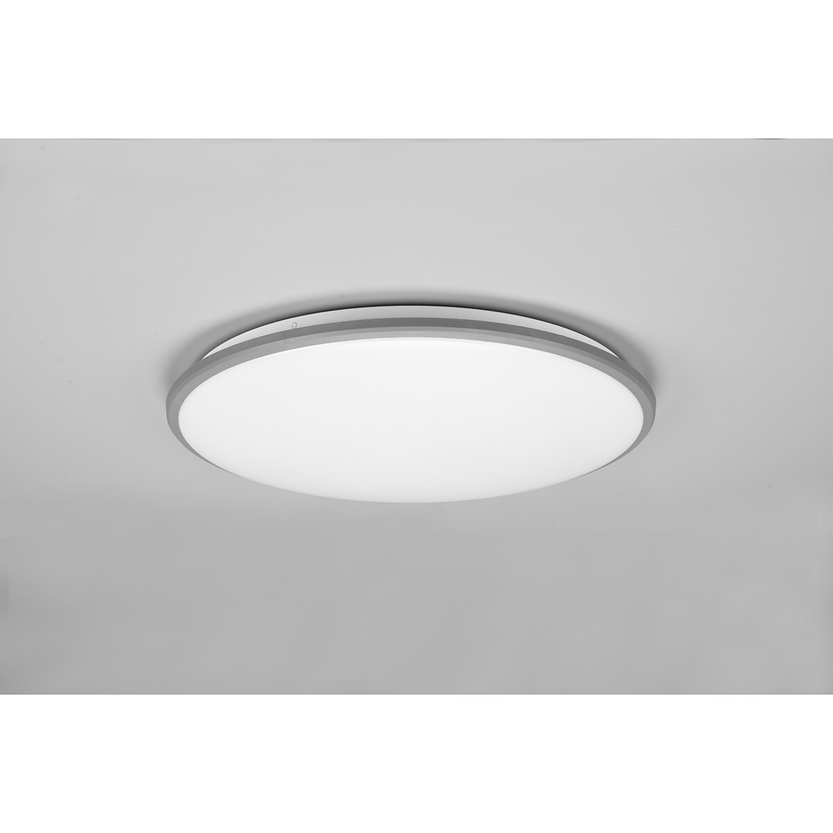 Plafonnier LED - Éclairage de Plafond - Trion Lombis - 34W - Blanc Chaud 3000K - Dimmable - Rond - Mat Titane - Plastique