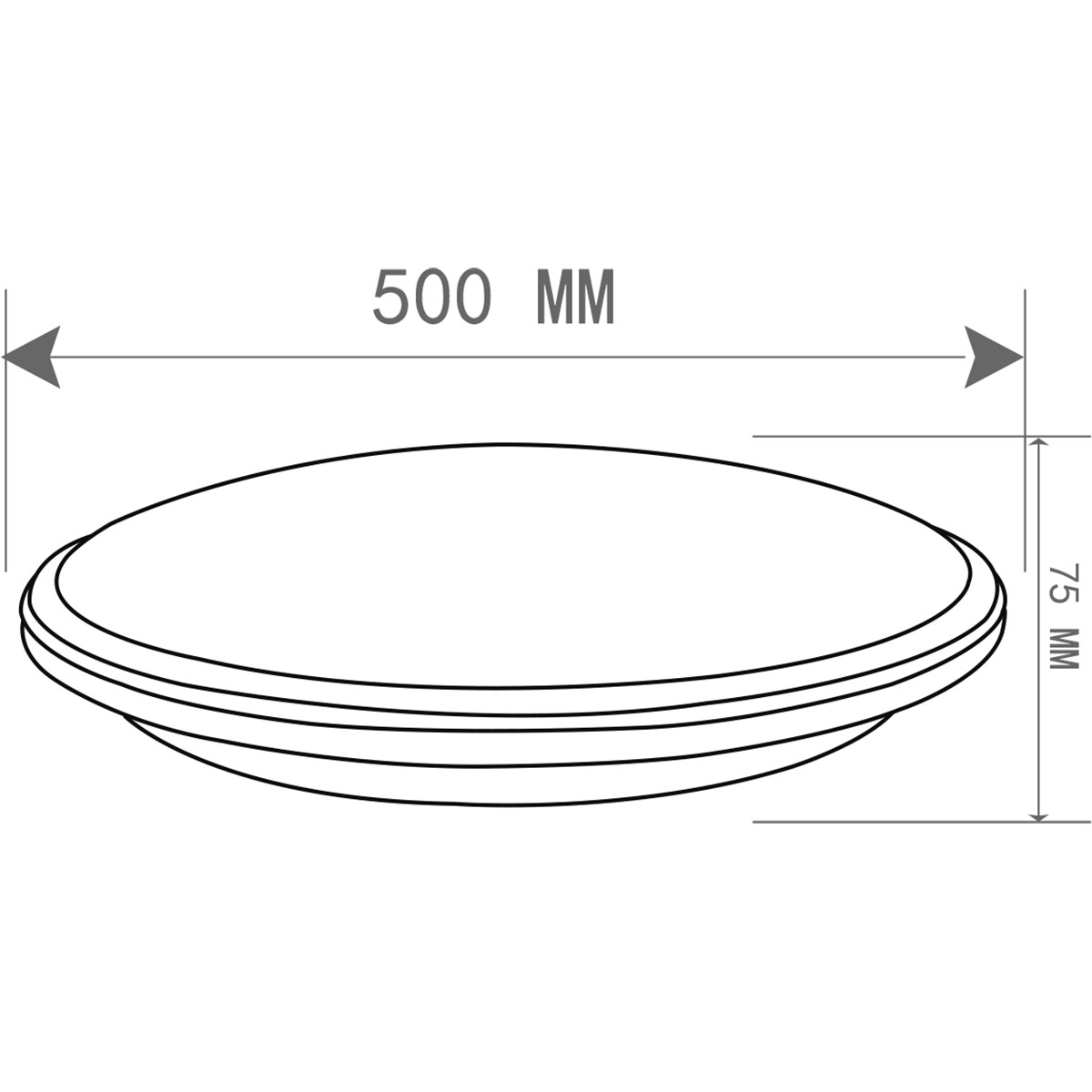 Plafonnier LED - Éclairage de Plafond - Trion Lombis - 34W - Blanc Chaud 3000K - Dimmable - Rond - Mat Titane - Plastique