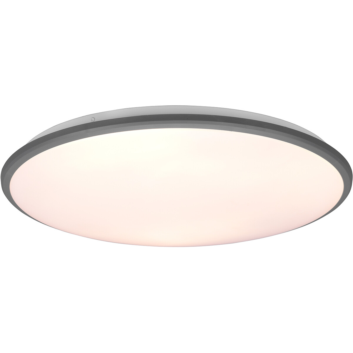 Plafonnier LED - Éclairage de Plafond - Trion Lombis - 34W - Blanc Chaud 3000K - Dimmable - Rond - Mat Titane - Plastique