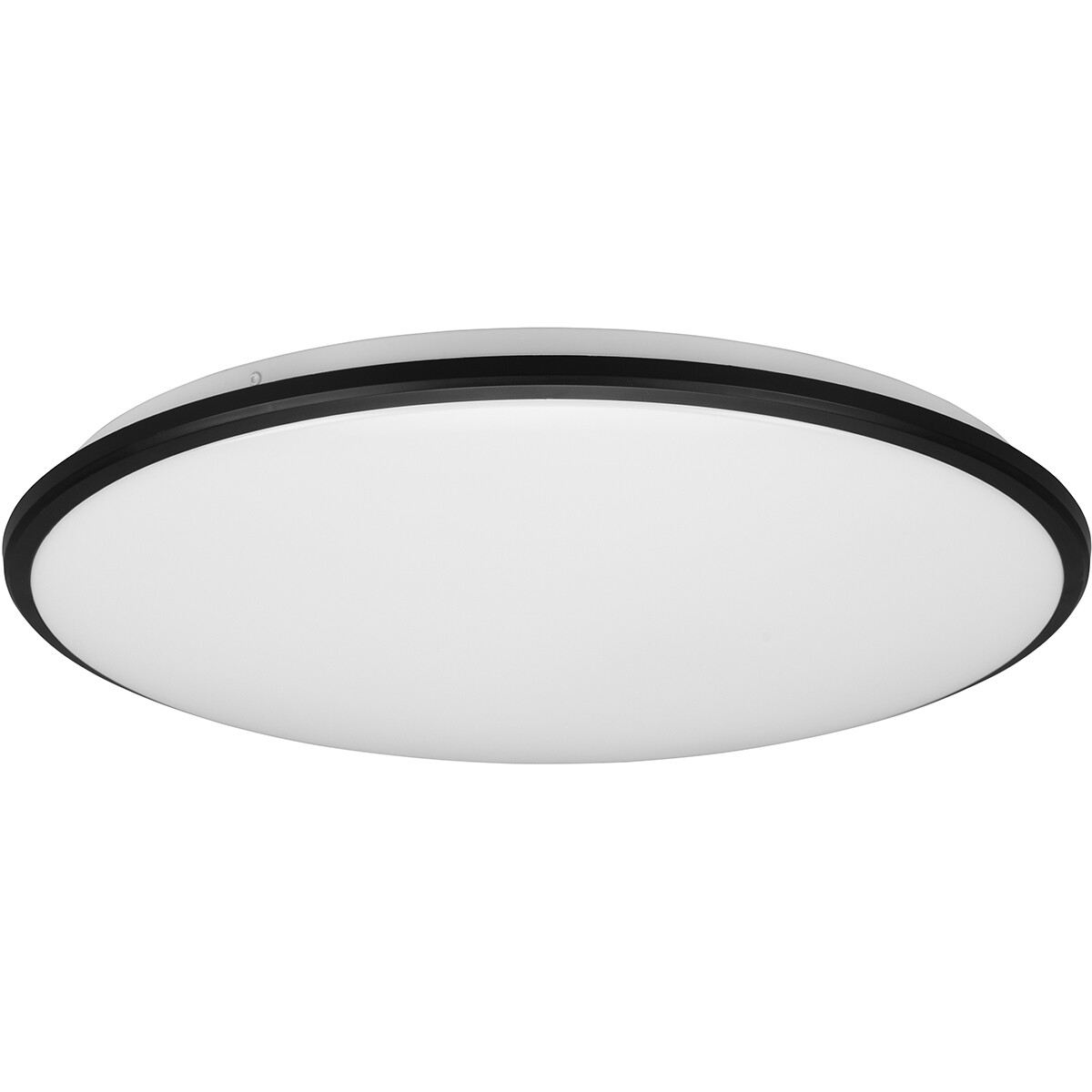 Plafonnier LED - Éclairage de Plafond - Trion Lombis - 34W - Blanc Chaud 3000K - Dimmable - Rond - Mat Noir - Plastique