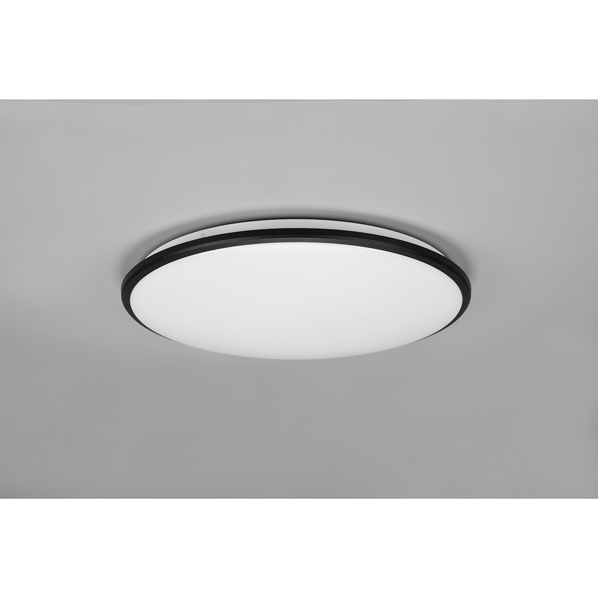 Plafonnier LED - Éclairage de Plafond - Trion Lombis - 34W - Blanc Chaud 3000K - Dimmable - Rond - Mat Noir - Plastique