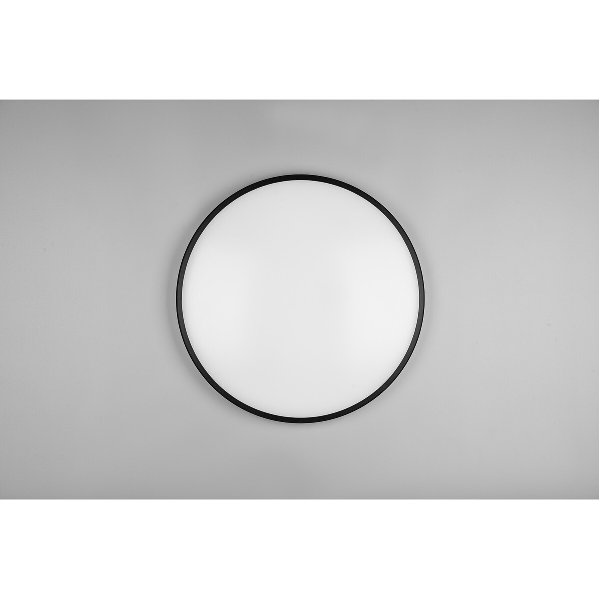 Plafonnier LED - Éclairage de Plafond - Trion Lombis - 34W - Blanc Chaud 3000K - Dimmable - Rond - Mat Noir - Plastique