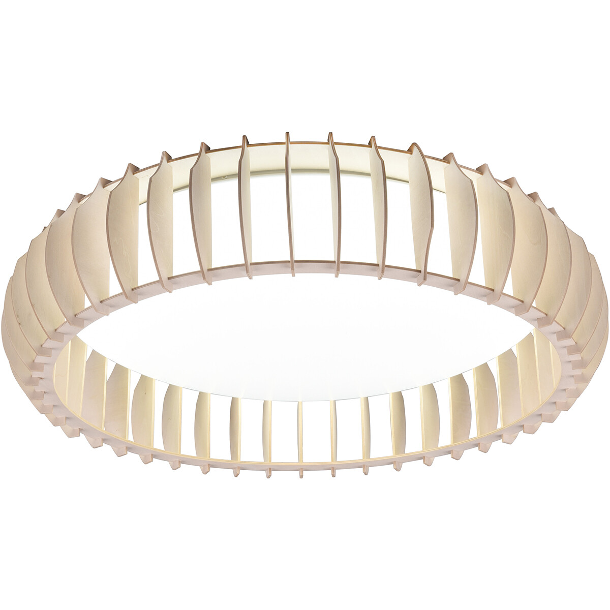 Plafonnier LED - Éclairage de Plafond - Trion Manto XL - 38W - Couleur de lumière ajustable - Télécommande - Dimmable - Rond - Couleur Bois - Plastique