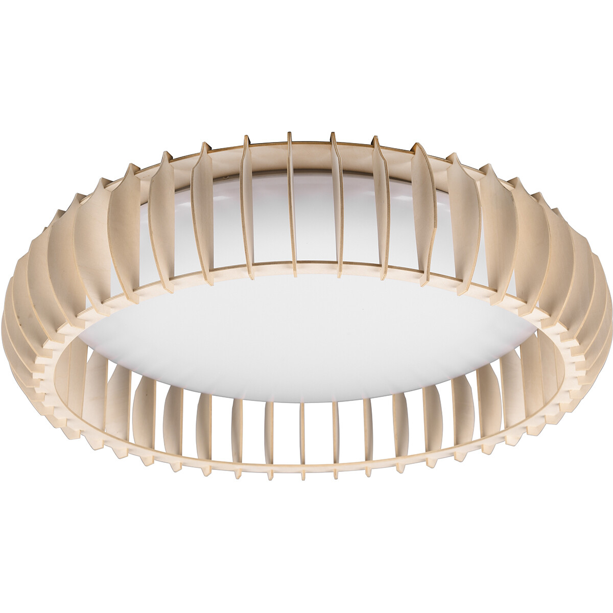 Plafonnier LED - Éclairage de Plafond - Trion Manto XL - 38W - Couleur de lumière ajustable - Télécommande - Dimmable - Rond - Couleur Bois - Plastique