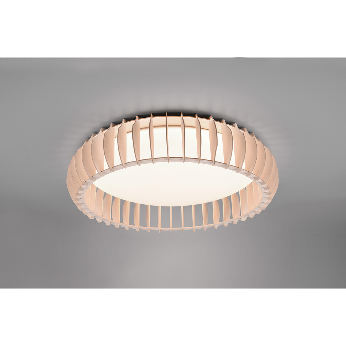 Plafonnier LED - Éclairage de Plafond - Trion Manto XL - 38W - Couleur de lumière ajustable - Télécommande - Dimmable - Rond - Couleur Bois - Plastique