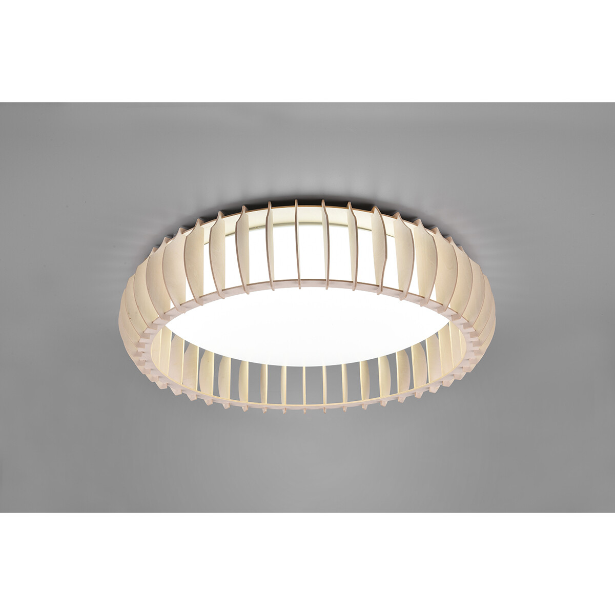 Plafonnier LED - Éclairage de Plafond - Trion Manto XL - 38W - Couleur de lumière ajustable - Télécommande - Dimmable - Rond - Couleur Bois - Plastique