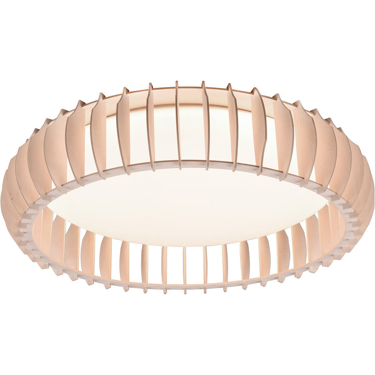 Plafonnier LED - Éclairage de Plafond - Trion Manto XL - 38W - Couleur de lumière ajustable - Télécommande - Dimmable - Rond - Couleur Bois - Plastique