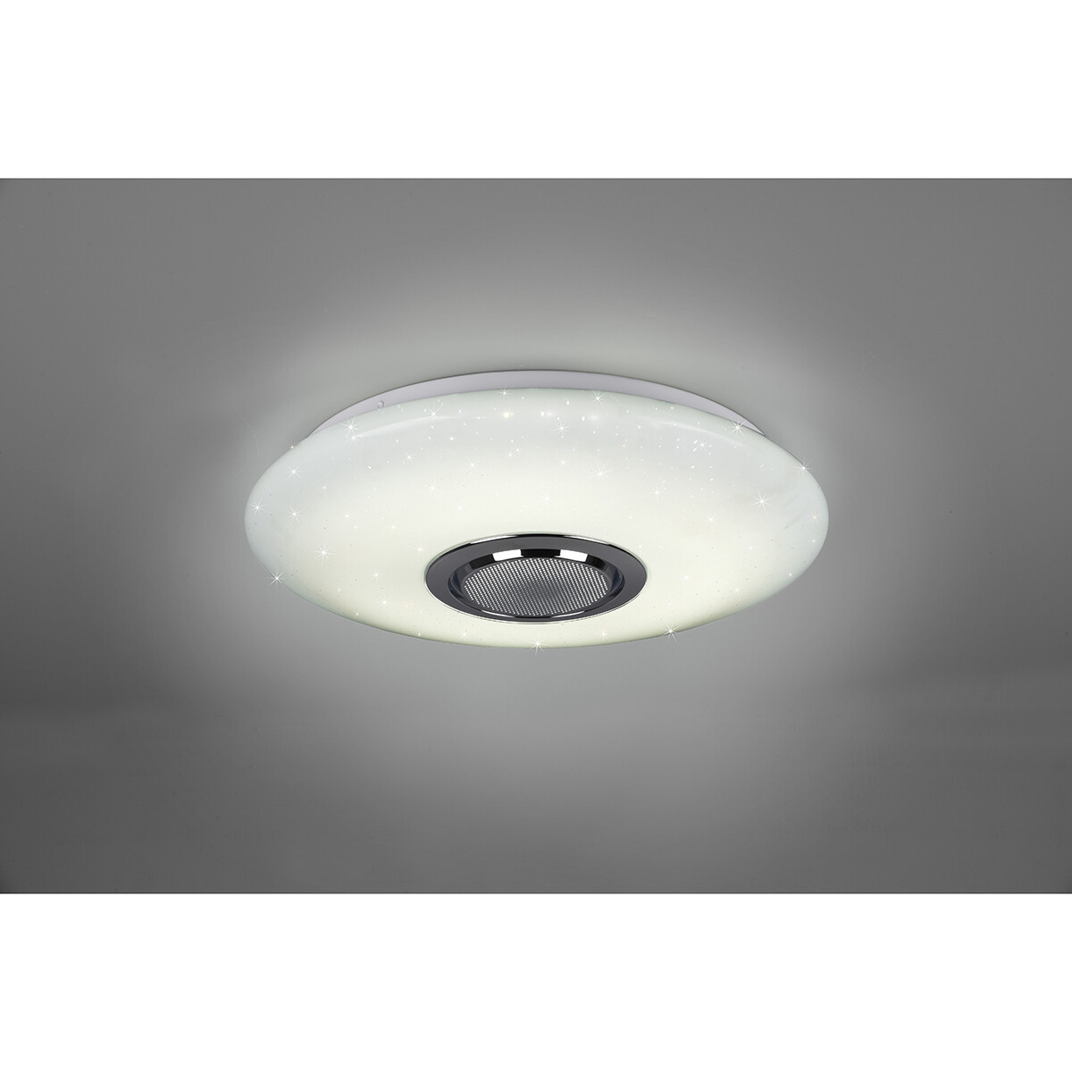 Plafonnier LED - Éclairage de Plafond - Trion Minan - 15.5W - RGBW - Dimmable - Couleur de lumière ajustable - Télécommande - Haut-parleur Bluetooth - Lumière Étoile - Rond - Mat Blanc - Plastique