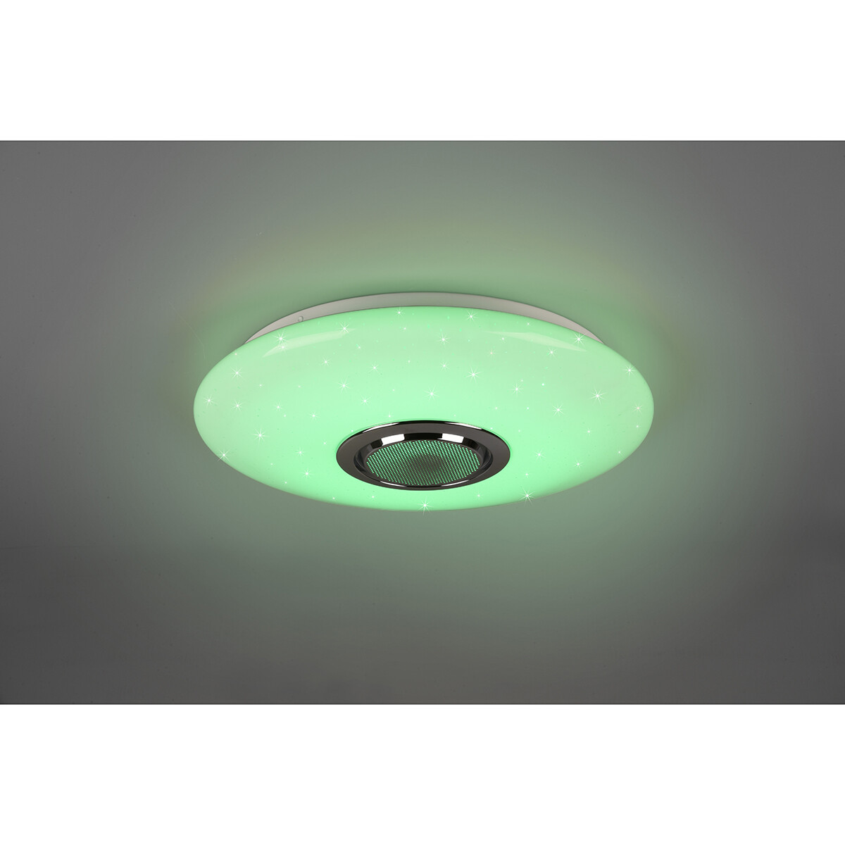 Plafonnier LED - Éclairage de Plafond - Trion Minan - 15.5W - RGBW - Dimmable - Couleur de lumière ajustable - Télécommande - Haut-parleur Bluetooth - Lumière Étoile - Rond - Mat Blanc - Plastique