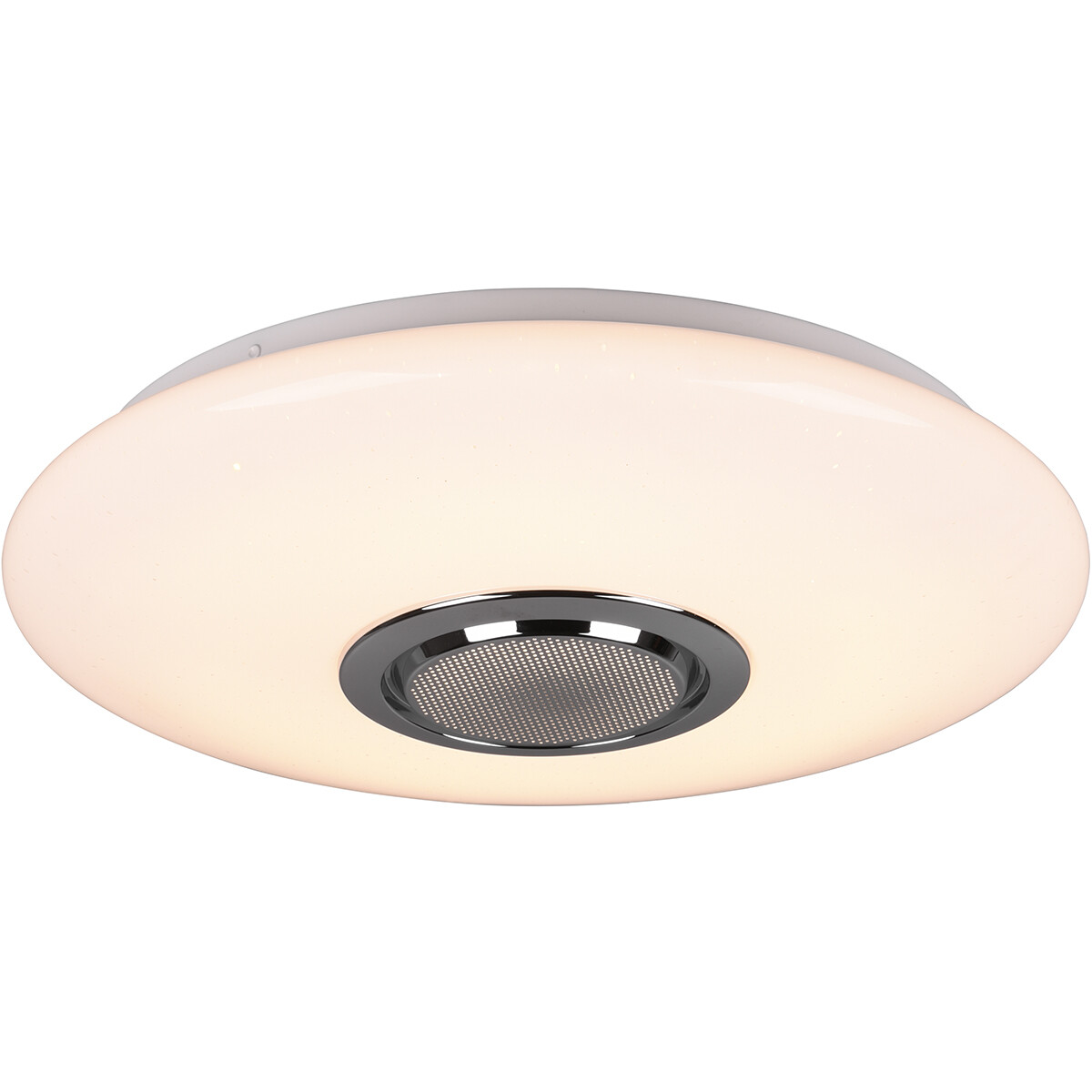 Plafonnier LED - Éclairage de Plafond - Trion Minan - 15.5W - RGBW - Dimmable - Couleur de lumière ajustable - Télécommande - Haut-parleur Bluetooth - Lumière Étoile - Rond - Mat Blanc - Plastique