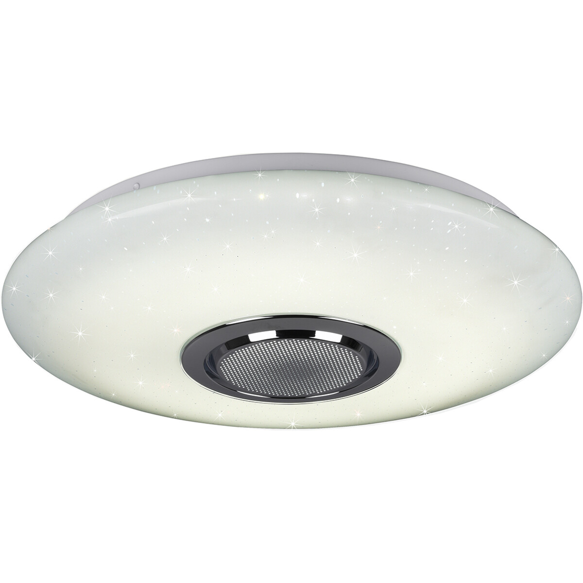 Plafonnier LED - Éclairage de Plafond - Trion Minan - 15.5W - RGBW - Dimmable - Couleur de lumière ajustable - Télécommande - Haut-parleur Bluetooth - Lumière Étoile - Rond - Mat Blanc - Plastique