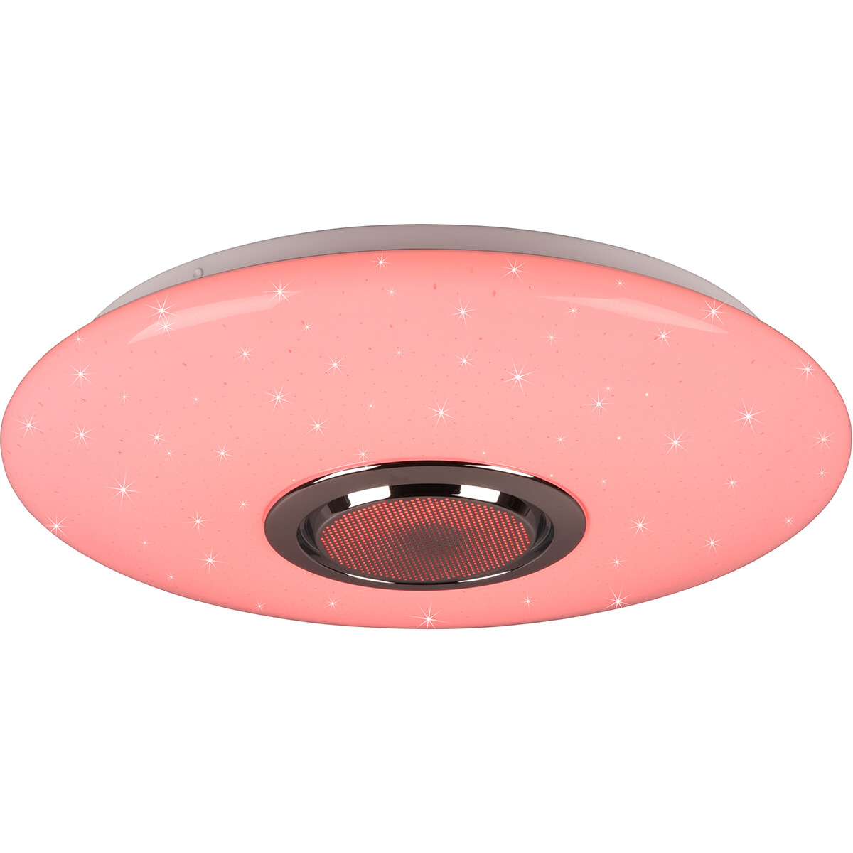 Plafonnier LED - Éclairage de Plafond - Trion Minan - 15.5W - RGBW - Dimmable - Couleur de lumière ajustable - Télécommande - Haut-parleur Bluetooth - Lumière Étoile - Rond - Mat Blanc - Plastique