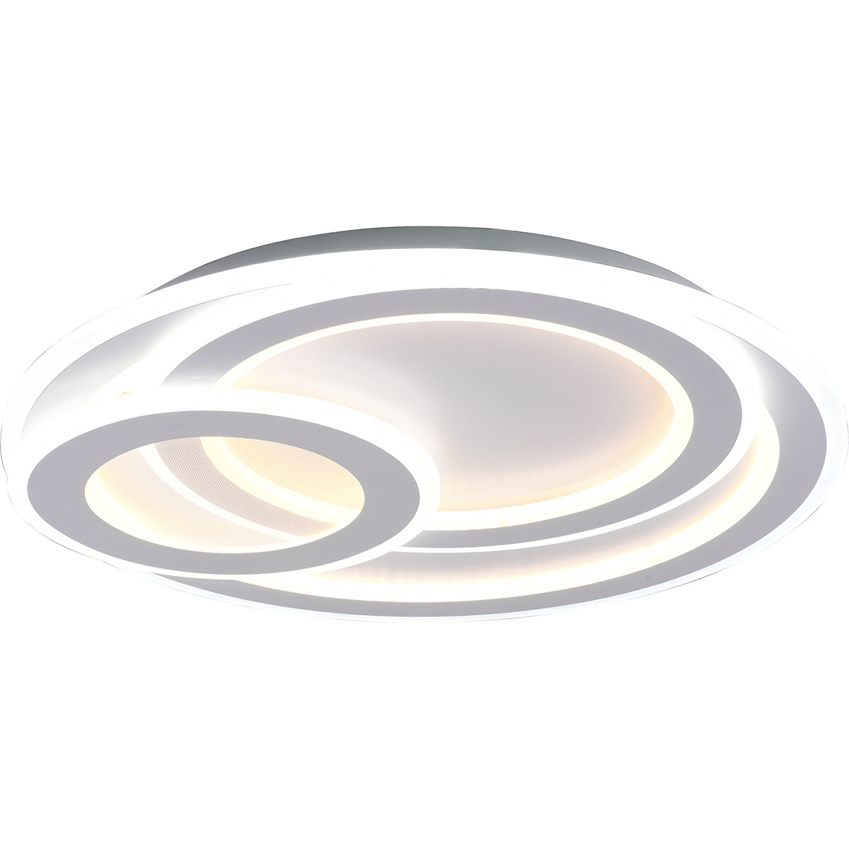 Plafonnier LED - Éclairage de Plafond - Trion Mirna - 74W - Couleur de lumière ajustable - Télécommande - Dimmable - Rond - Mat Blanc - Aluminium