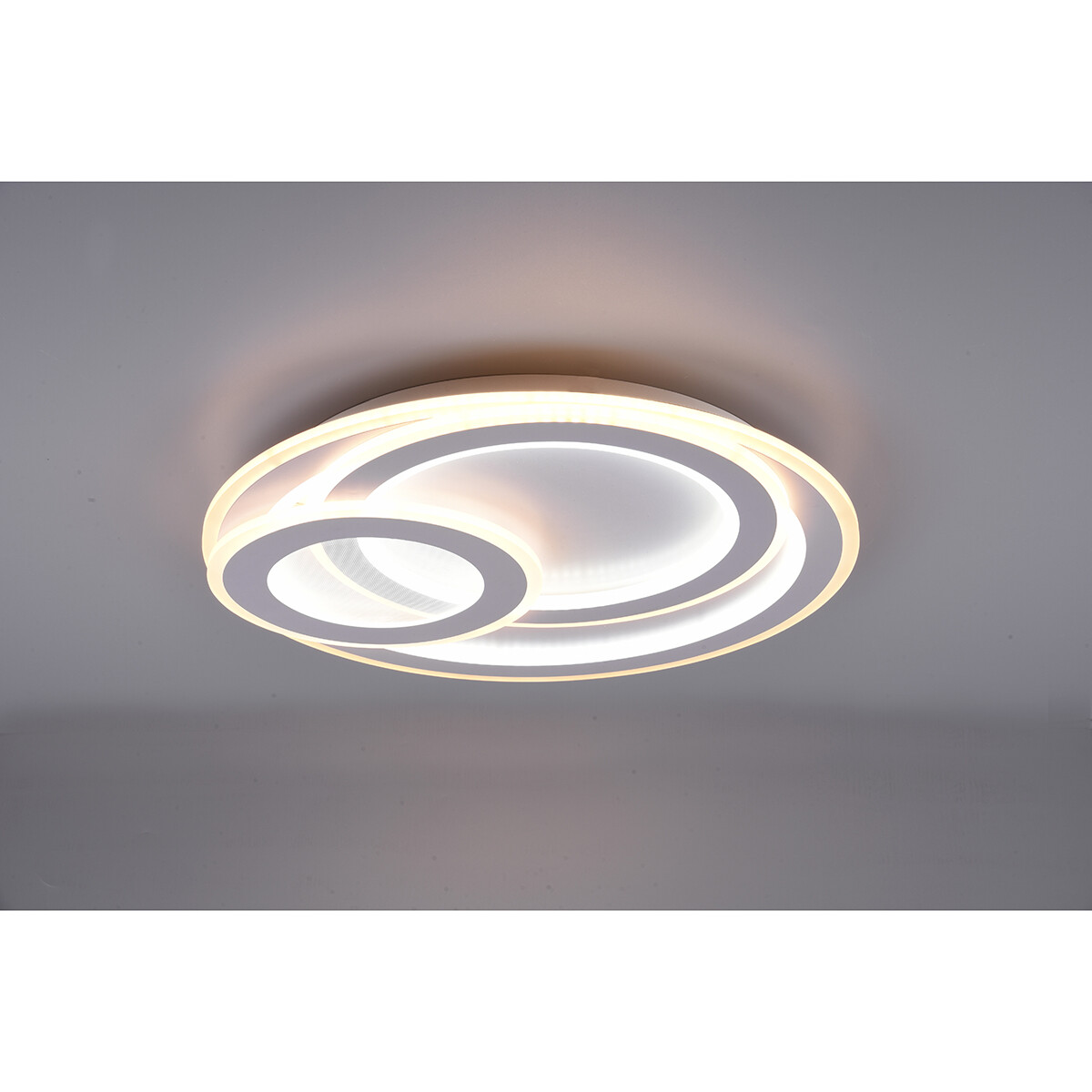 Plafonnier LED - Éclairage de Plafond - Trion Mirna - 74W - Couleur de lumière ajustable - Télécommande - Dimmable - Rond - Mat Blanc - Aluminium