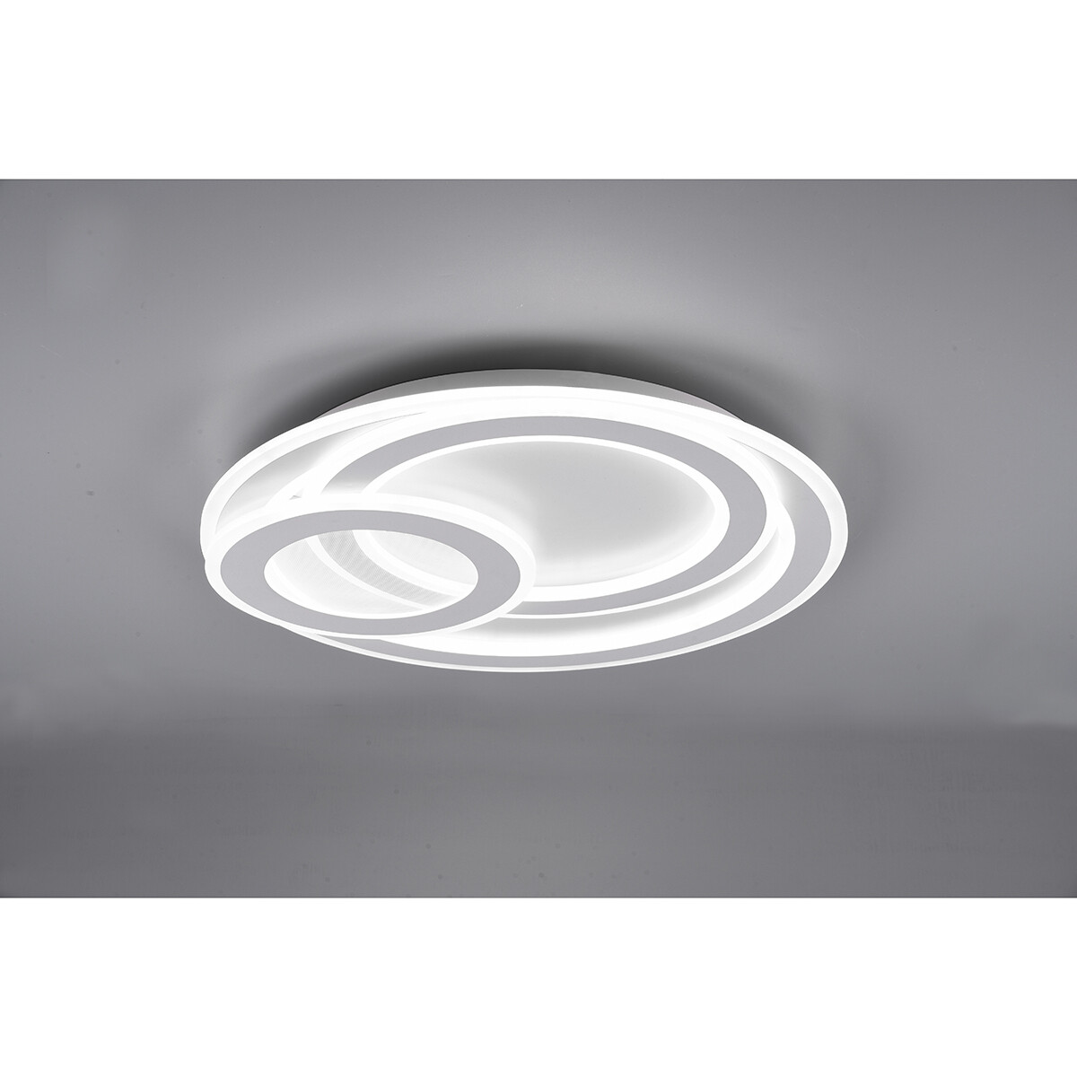 Plafonnier LED - Éclairage de Plafond - Trion Mirna - 74W - Couleur de lumière ajustable - Télécommande - Dimmable - Rond - Mat Blanc - Aluminium