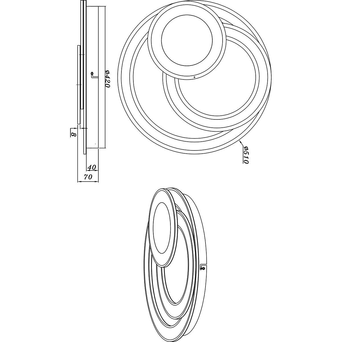 Plafonnier LED - Éclairage de Plafond - Trion Mirna - 74W - Couleur de lumière ajustable - Télécommande - Dimmable - Rond - Mat Blanc - Aluminium