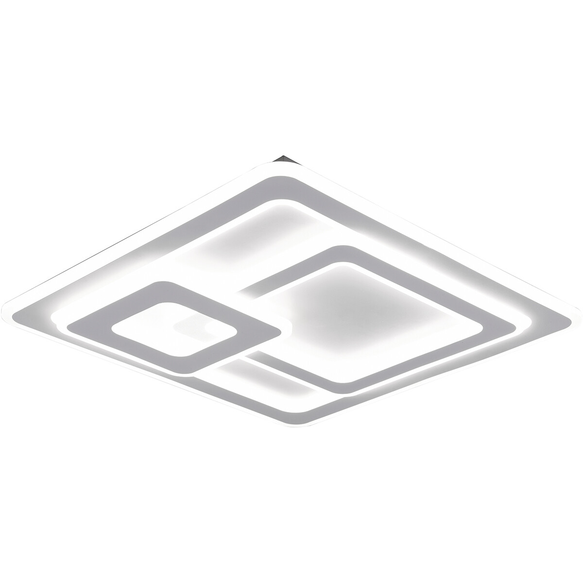 Plafonnier LED - Éclairage de Plafond - Trion Mirna - 76W - Couleur de lumière ajustable - Télécommande - Dimmable - Carré - Mat Blanc - Aluminium