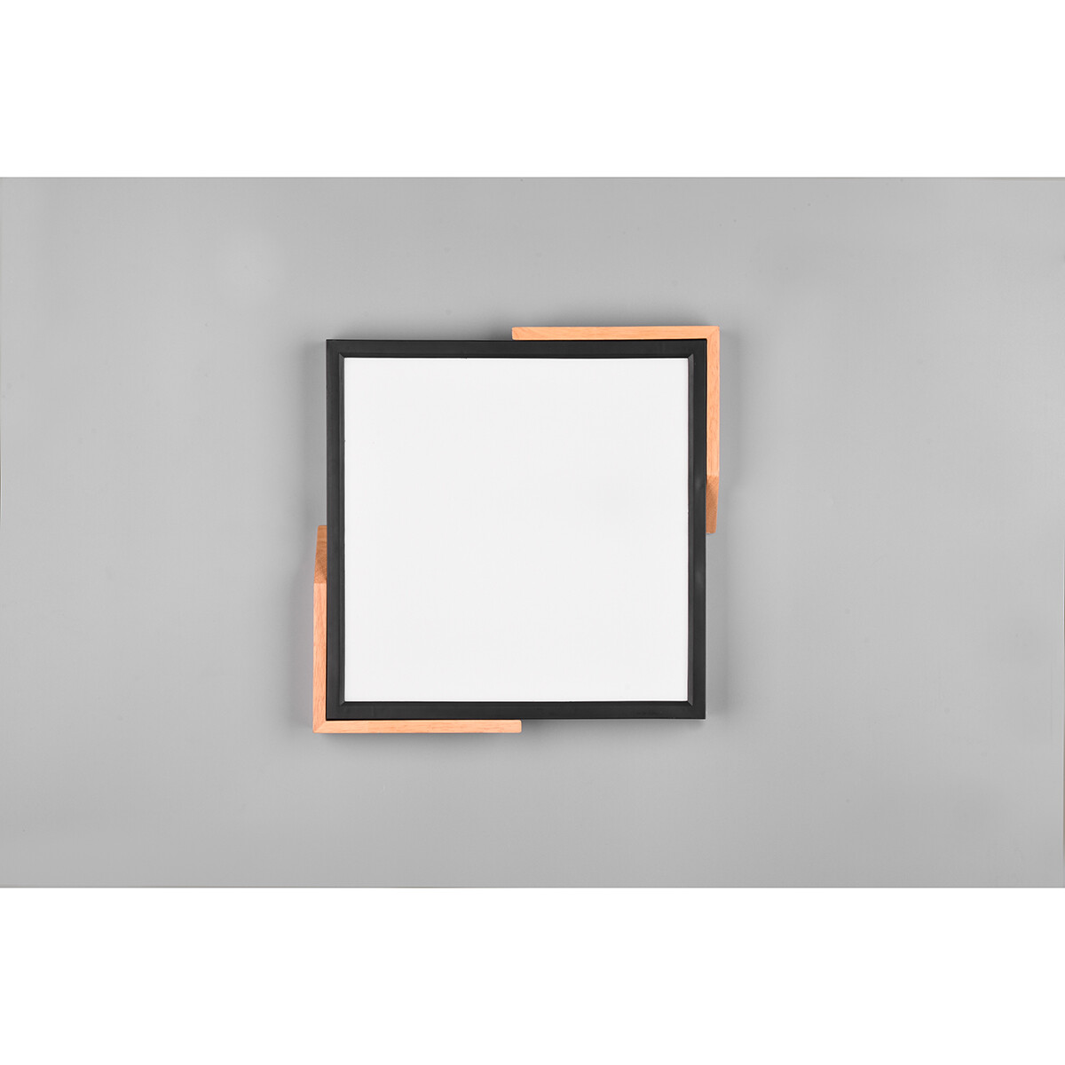 Plafonnier LED - Éclairage de Plafond - Trion Mirza - 20W - Blanc Chaud 3000K - Dimmable - Carré - Mat Noir - Plastique