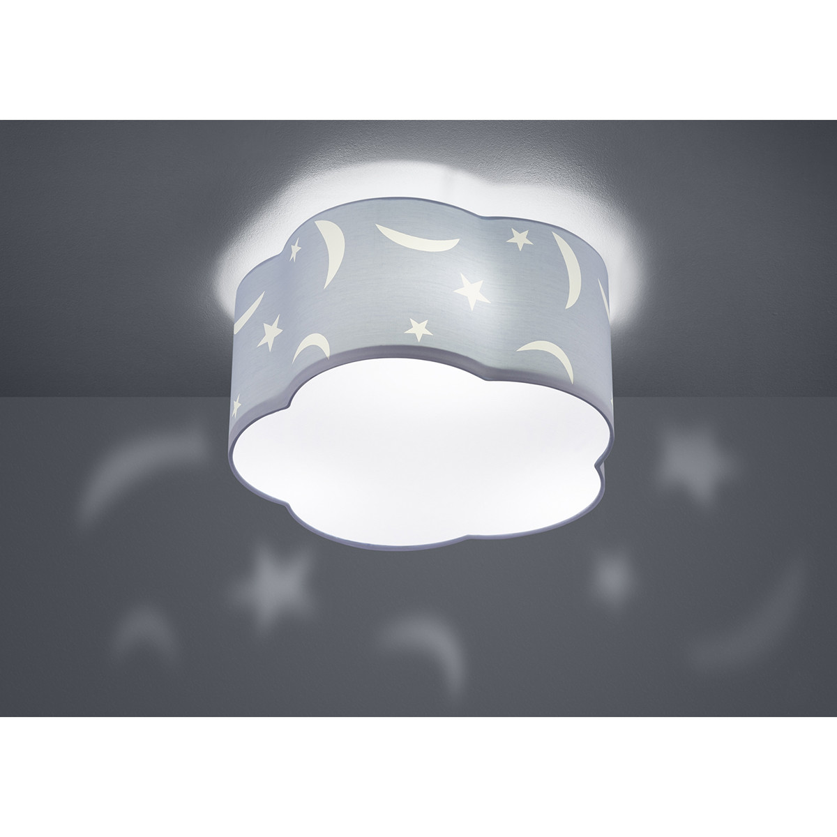 Plafonnier LED - Éclairage de Plafond - Trion Monimo - Douille E27 - 3-lumières - Rond - Mat Bleu - Aluminium