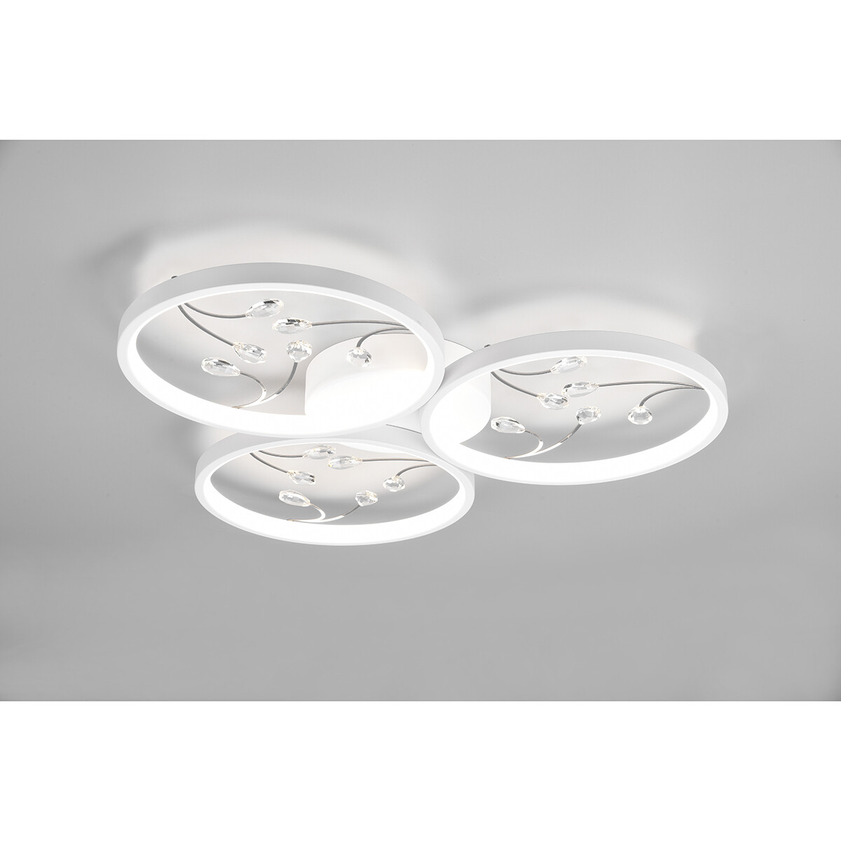 Plafonnier LED - Éclairage de Plafond - Trion Moovy - 30W - Blanc Neutre 4000K - Dimmable - Rond - Mat Blanc - Aluminium