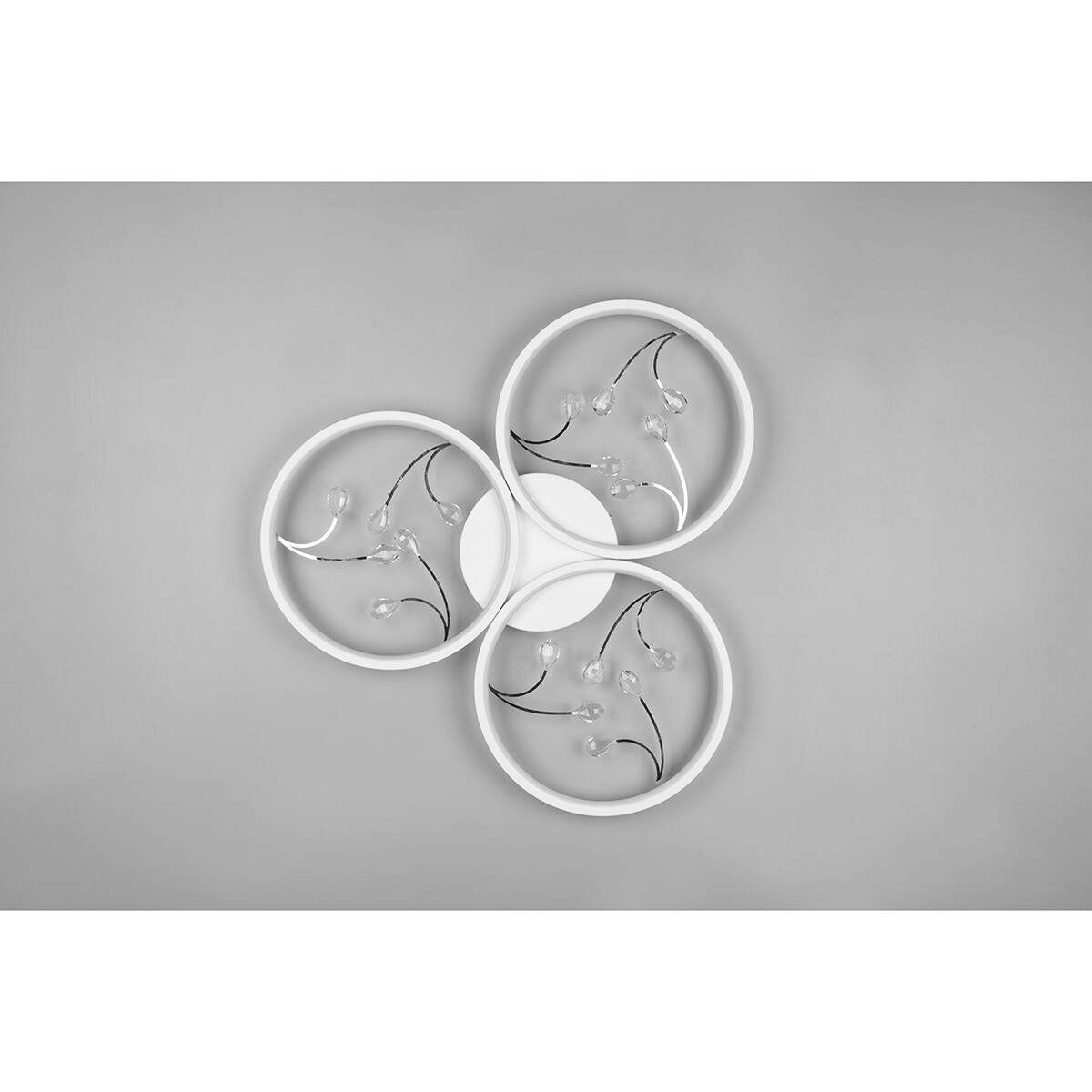 Plafonnier LED - Éclairage de Plafond - Trion Moovy - 30W - Blanc Neutre 4000K - Dimmable - Rond - Mat Blanc - Aluminium