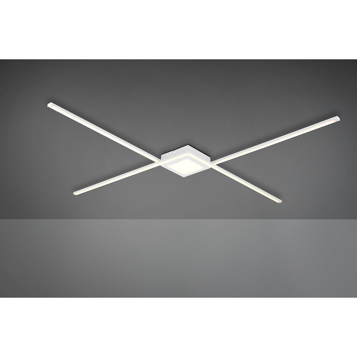 Plafonnier LED - Éclairage de Plafond - Trion Oxi - Blanc Neutre 4000K - Dimmable - Rectangle - Mat Blanc - Aluminium