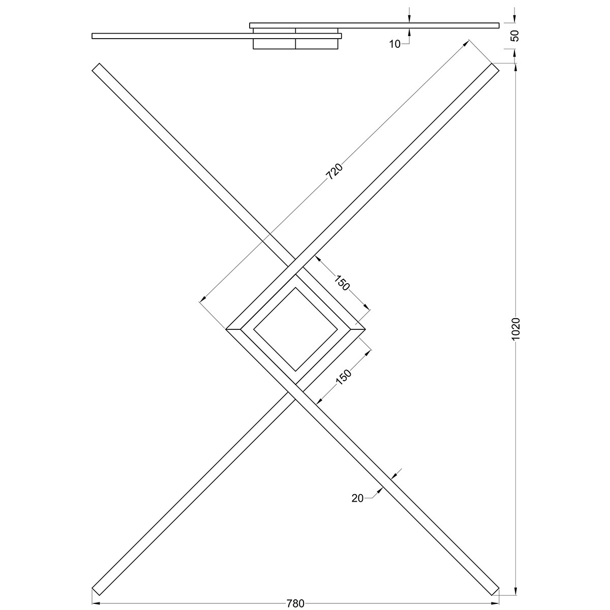 Plafonnier LED - Éclairage de Plafond - Trion Oxi - Blanc Neutre 4000K - Dimmable - Rectangle - Mat Blanc - Aluminium