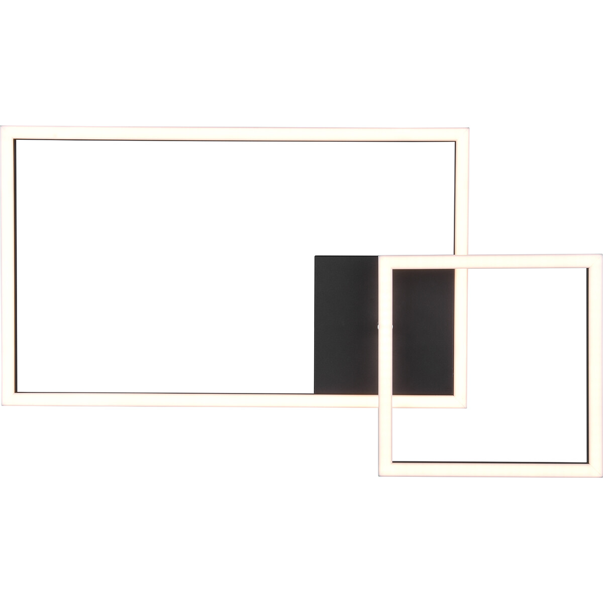 Plafonnier LED - Éclairage de Plafond - Trion Paderno - 25W - Blanc Neutre 4000K - Dimmable - Rectangle - Mat Noir - Aluminium