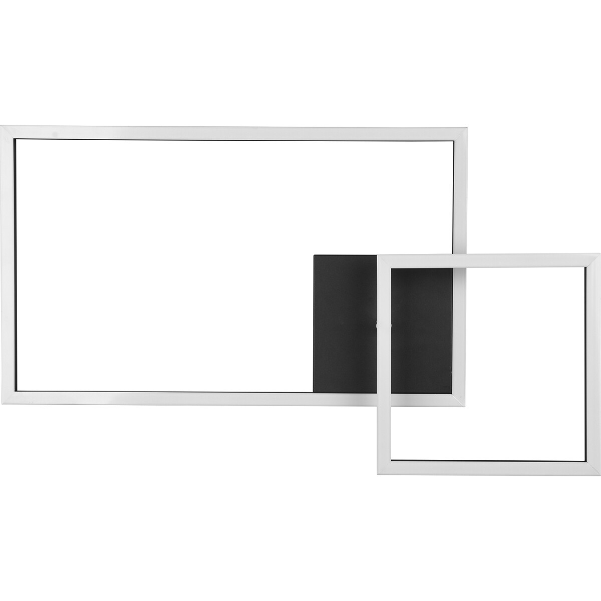 Plafonnier LED - Éclairage de Plafond - Trion Paderno - 25W - Blanc Neutre 4000K - Dimmable - Rectangle - Mat Noir - Aluminium