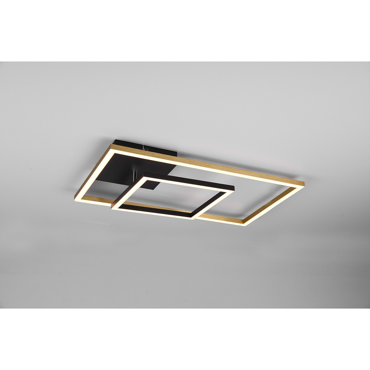 Plafonnier LED - Éclairage de Plafond - Trion Pado - 25W - Blanc Chaud 3000K - Dimmable - Rectangle - Mat Or - Aluminium