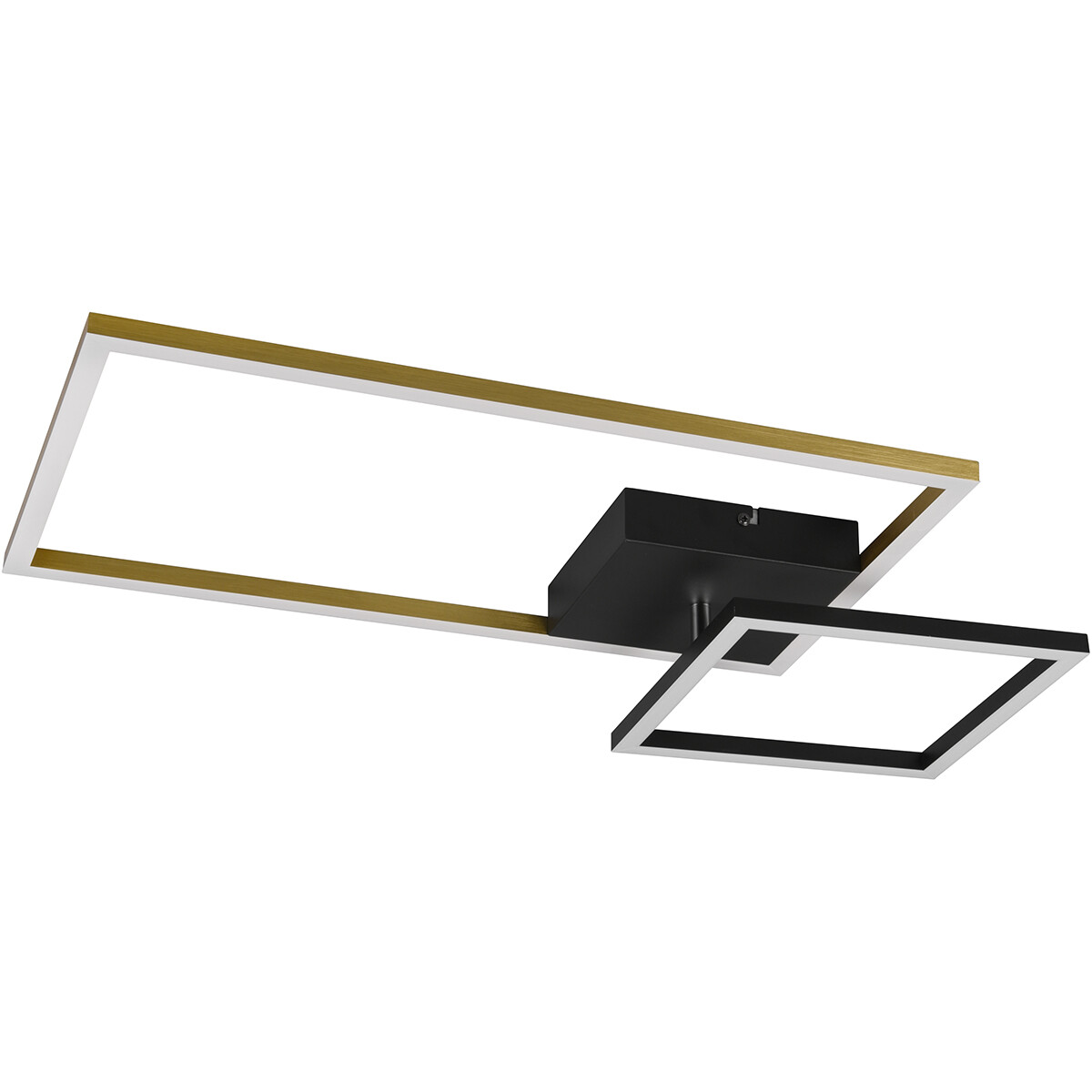 Plafonnier LED - Éclairage de Plafond - Trion Pado - 25W - Blanc Chaud 3000K - Dimmable - Rectangle - Mat Or - Aluminium