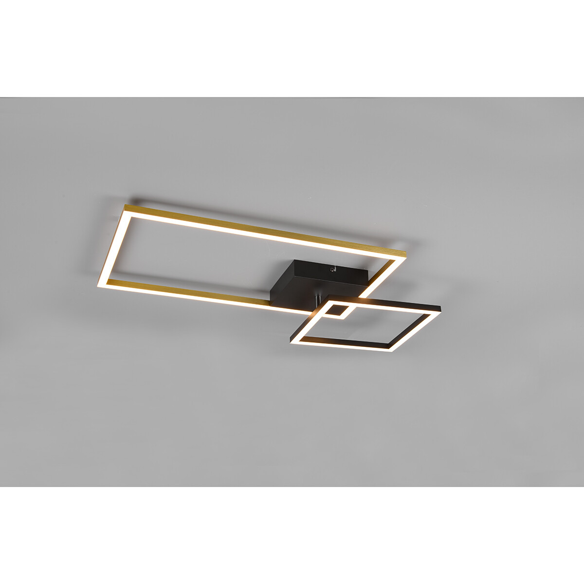 Plafonnier LED - Éclairage de Plafond - Trion Pado - 25W - Blanc Chaud 3000K - Dimmable - Rectangle - Mat Or - Aluminium