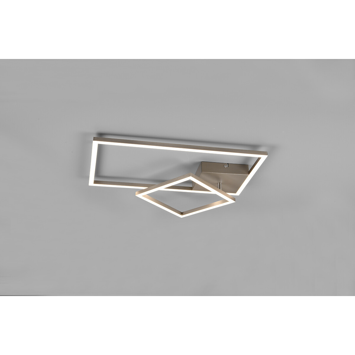 Plafonnier LED - Éclairage de Plafond - Trion Pado - 25W - Blanc Chaud 3000K - Dimmable - Rectangle - Mat Nickel - Aluminium