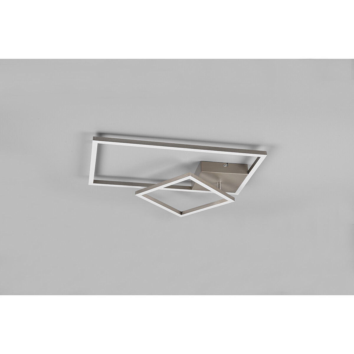 Plafonnier LED - Éclairage de Plafond - Trion Pado - 25W - Blanc Chaud 3000K - Dimmable - Rectangle - Mat Nickel - Aluminium