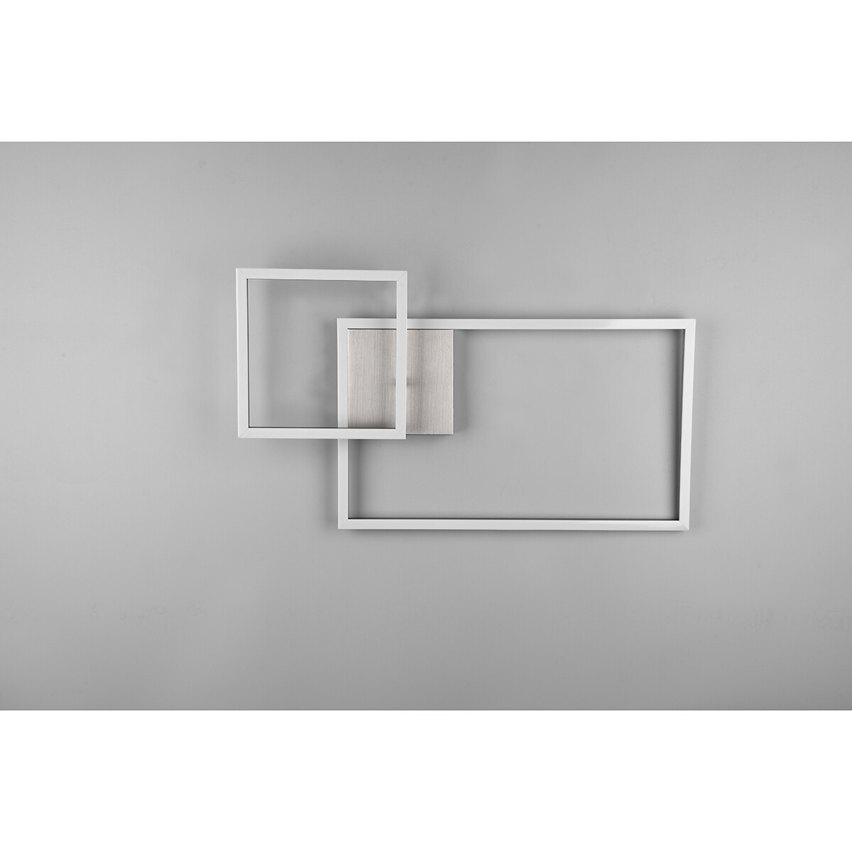 Plafonnier LED - Éclairage de Plafond - Trion Pado - 25W - Blanc Chaud 3000K - Dimmable - Rectangle - Mat Nickel - Aluminium