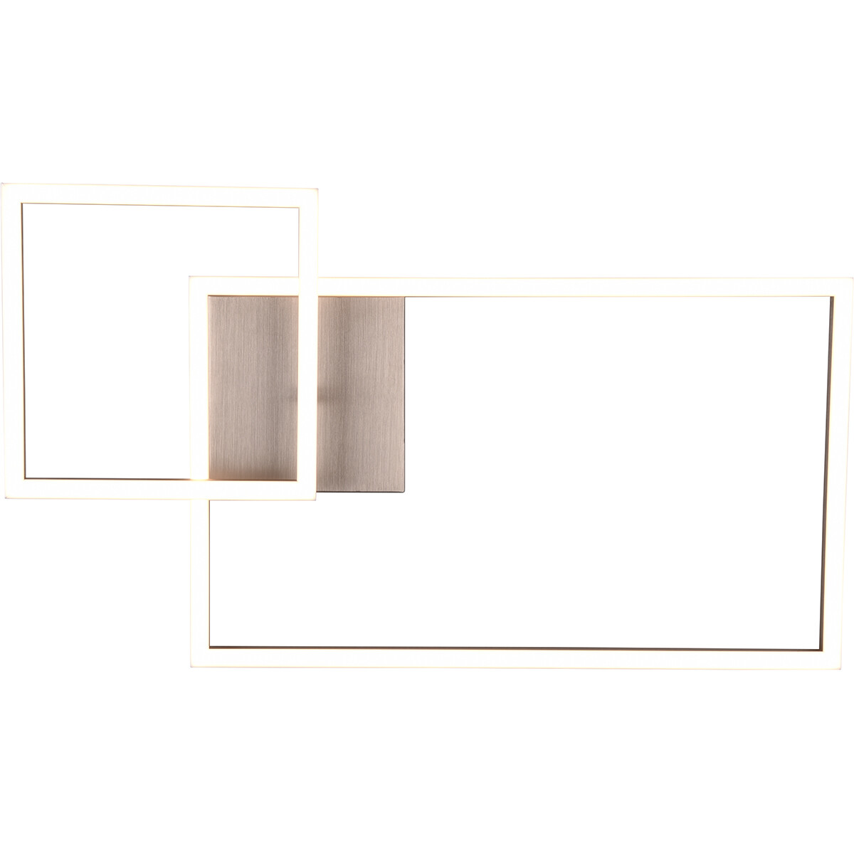 Plafonnier LED - Éclairage de Plafond - Trion Pado - 25W - Blanc Chaud 3000K - Dimmable - Rectangle - Mat Nickel - Aluminium