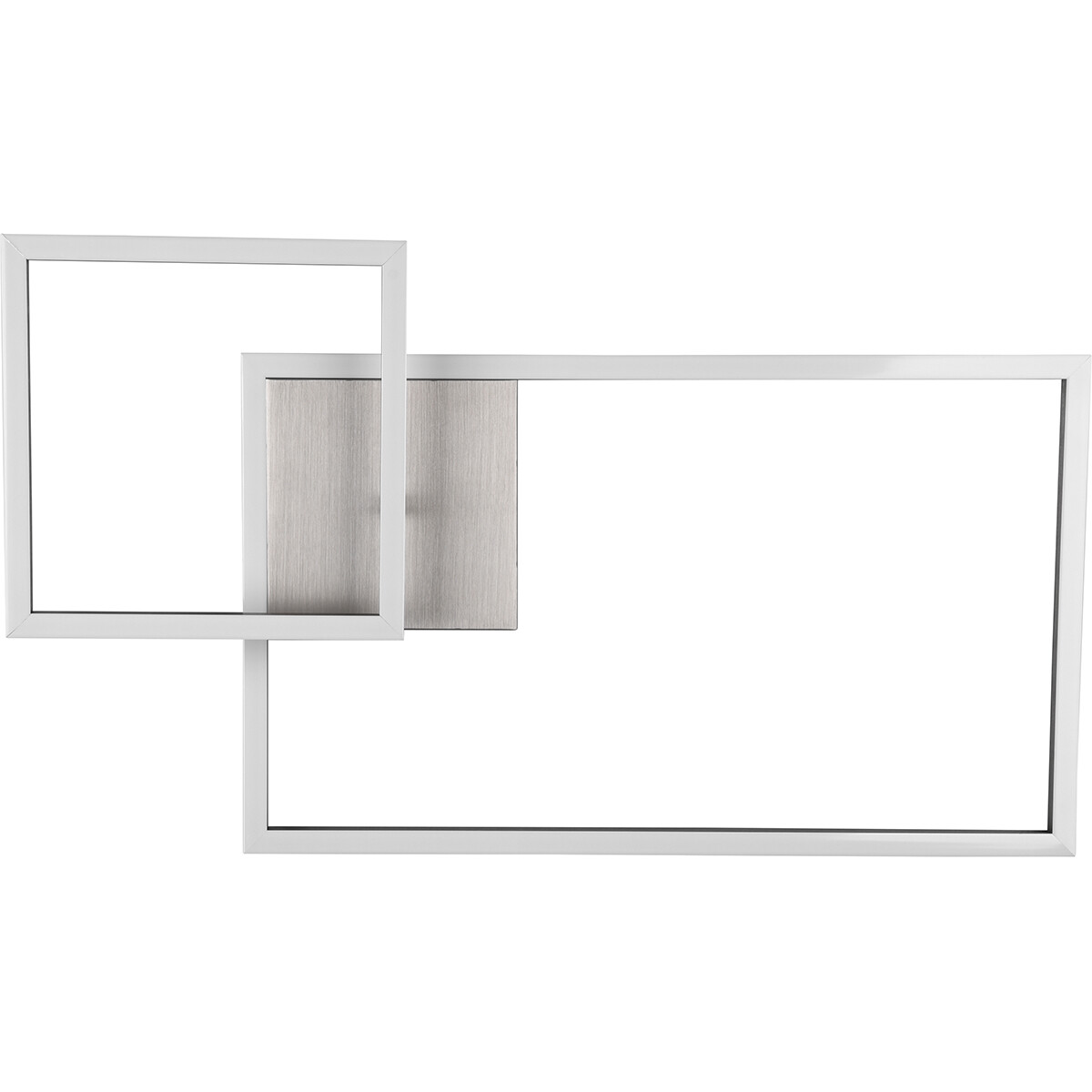 Plafonnier LED - Éclairage de Plafond - Trion Pado - 25W - Blanc Chaud 3000K - Dimmable - Rectangle - Mat Nickel - Aluminium