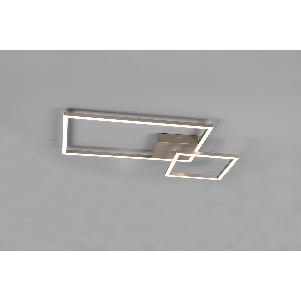 Plafonnier LED - Éclairage de Plafond - Trion Pado - 25W - Blanc Chaud 3000K - Dimmable - Rectangle - Mat Nickel - Aluminium