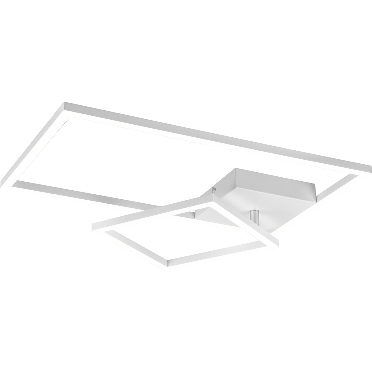 Plafonnier LED - Éclairage de Plafond - Trion Pado - 25W - Blanc Chaud 3000K - Dimmable - Rectangle - Mat Blanc - Aluminium