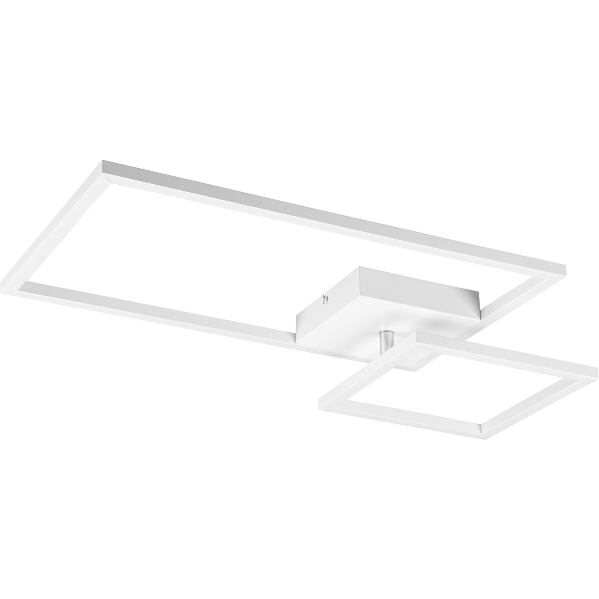 Plafonnier LED - Éclairage de Plafond - Trion Pado - 25W - Blanc Chaud 3000K - Dimmable - Rectangle - Mat Blanc - Aluminium