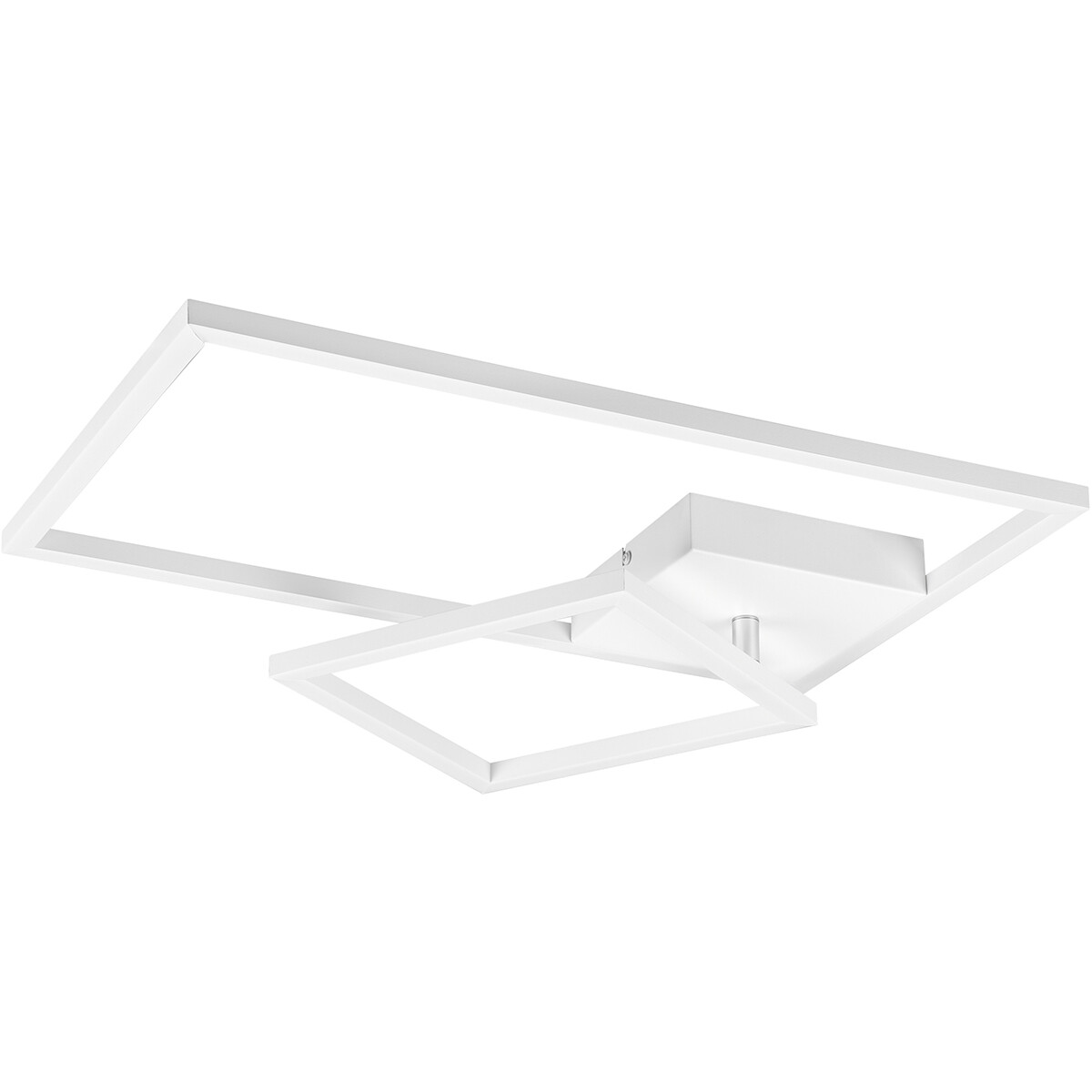 Plafonnier LED - Éclairage de Plafond - Trion Pado - 25W - Blanc Chaud 3000K - Dimmable - Rectangle - Mat Blanc - Aluminium