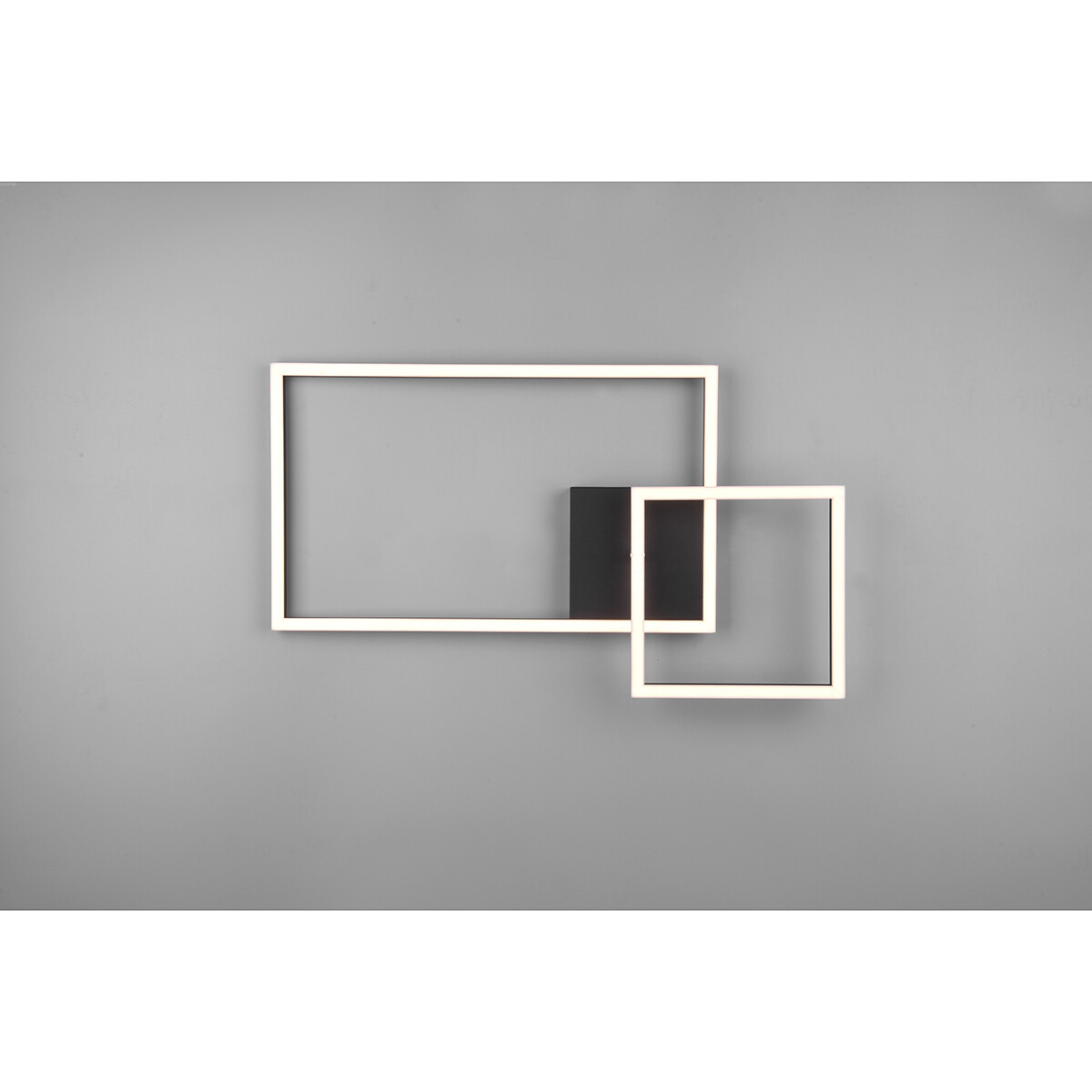 Plafonnier LED - Éclairage de Plafond - Trion Pado - 25W - Blanc Chaud 3000K - Dimmable - Rectangle - Mat Noir - Aluminium