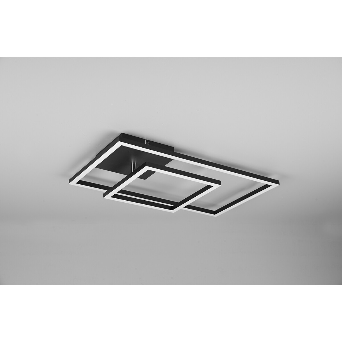 Plafonnier LED - Éclairage de Plafond - Trion Pado - 25W - Blanc Chaud 3000K - Dimmable - Rectangle - Mat Noir - Aluminium